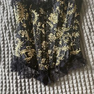 Black and Gold Lace Corset